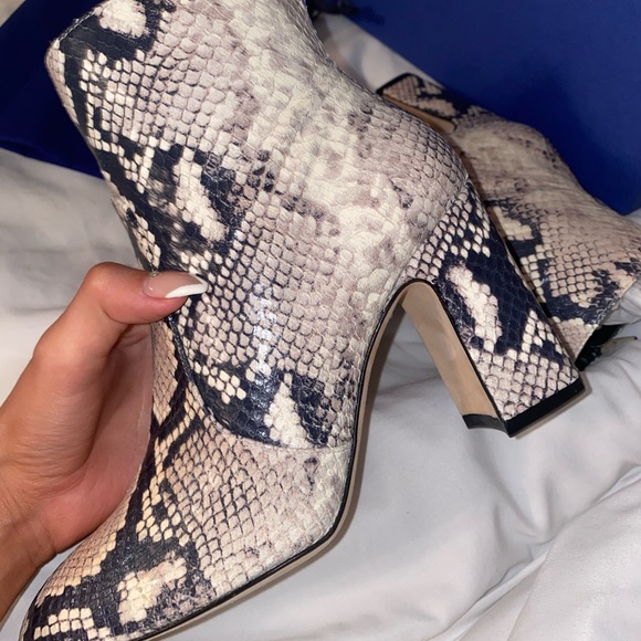 STUART WEITZMAN SNAKE BLOCK BOOTIE - Picture 8 of 9